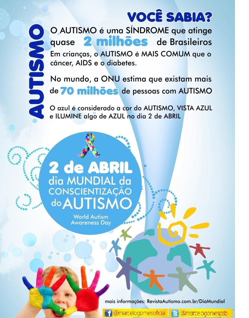 Marcelo Gomes lembra Dia do Autismo e do Livro Infantil